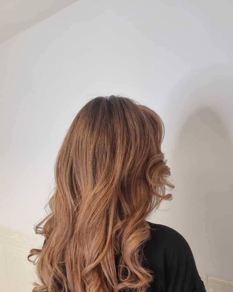 Caramel colour with soft curls